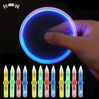 NOVÉ 2v1 LED Farebný Svetelný Spinning Pero Koľajových Pero Guľôčkové Pero Vzdelávania Kancelárske potreby Náhodné Farby