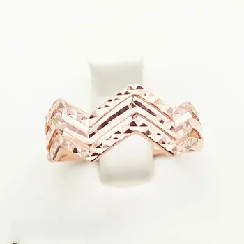 Kreatívny dizajn 585 fialové zlato 14K rose gold geometrické vlnité prstene pre ženy otvorenie osobnosti módy svetlé strany šperky