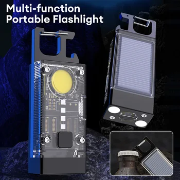 Mini Multifunkčné Prenosné LED COB Baterka Kľúčom USB Nabíjateľné Ultra Dlhá Životnosť Vonkajšie Rybárske potreby na Kempovanie Pracovné Svetlá