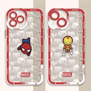 Marvel Komiksu Spider Man Telefón puzdro pre Xiao Mi 11T Pro Poco X3 NFC X4 X5 M3 M4 Pro 11 Lite Kryt Priehľadný Mäkké Prípadoch