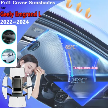 Pre Geely Emgrand L 2022 2023 2024 Auto Okno Clonu Windshields Anti-UV Ochrana proti Slnku Slnečníky Parasol Auto Nálepky Príslušenstvo