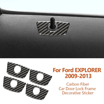 Pre Ford EXPLORER na roky 2009-2013, Tvarovanie Ručné Uhlíkových Vlákien Auto Door Lock Dekoratívne Nálepky Auto Interiérové Úpravy Accesorios