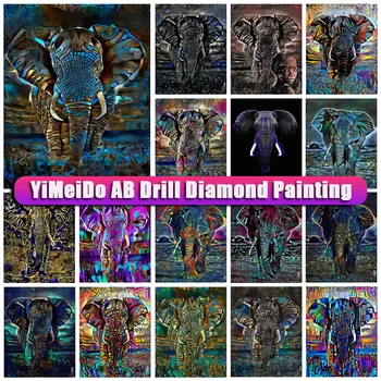 YIMEIDO AB Diamond Maľovanie Slon Mozaikové Umenie Diamond Výšivky Zvierat Obraz Plný Vrták Kamienkami Cross Stitch Domova