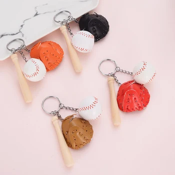 Mini Tri-kus Baseballové Rukavice Drevené Keychain Auto Krúžok na Darček Pre Ženy, Mužov Darček