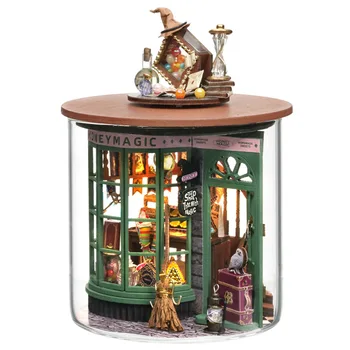 Mini Casa DIY Drevená Bábika Domy Magic Shop Miniatúrne Stavebné Súpravy domček pre bábiky S Nábytkom Villa Hračky pre Dievčatá Narodeninám