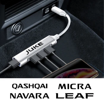 Auto Rozbočovač USB Nabíjací Kábel Príslušenstvo Pre Nissan Qashqai krčma pri ceste Micra Leaf Pathfinder 370Z Kopy Navara Nv200 Serena Elgrand Naopak