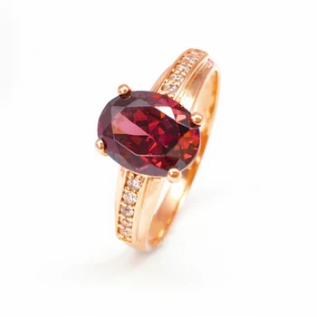 Nové v Červenej Gem prstene pre ženy 585 Fialová Pozlátené 14 KARÁTOVÉ ružové Zlato Nádherné Strane Diamanty, zásnubný prsteň, Šperky darček