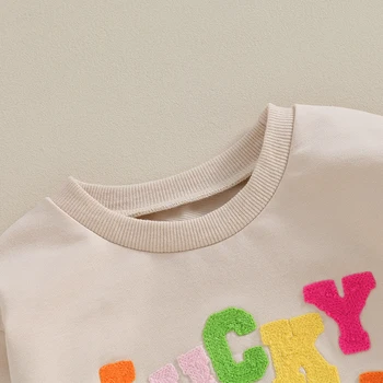 Dieťa, Batoľa, Dieťa Dievča St Patricks Day Oblečenie S Dlhým Rukávom Lucky Charm Mikina Tričko Topy Jarné Oblečenie