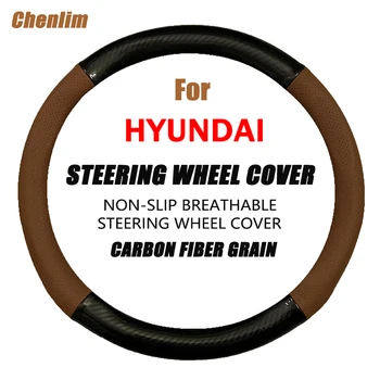 Pre Hyundai RN22e Uhlíkových Vlákien Auto Volant, Kryt 38 CM Non-slip Nosenie-odolný voči Potu Absorpciu Módne Športové