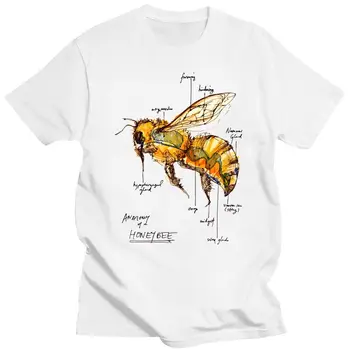 Nové 2021 Harajuku Anatómia Bee Zábavné Vytlačiť T-Shirt Letné Módy Muži T-Shirt Zábavné Med Dizajn Muž Topy Vysokej Kvality Bežné