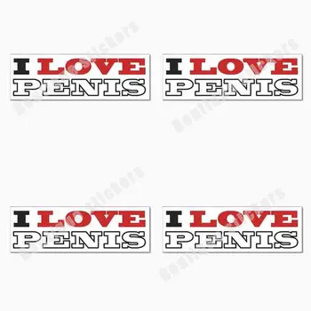 4-dielna Sada Milujem Penis Nálepky Odtlačkový Zábavné Opitý Vtip, Žart Gay Auto Samolepky Motocykel a Závodné Obtlačky Vysokej Kvality Značky