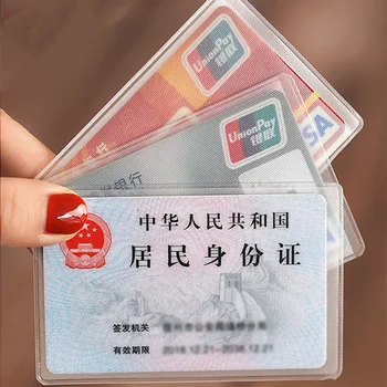 1/5/10PCS Transparentné Karta Ochranný Kryt Držiaka PVC Nepremokavé Úverové ID vizitku Ochranu Dokumentu Id Odznak Prípade