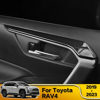 4Pcs ABS Auto Kľučky Dverí Rám Pásy Dekorácie Kryt Výbava Interiéru Príslušenstvo Pre Toyota RAV4 XA50 2019 2020 2021 2022 2023