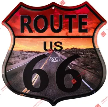 Vintage Domova Route 66 Diaľnici Štít, Auto Nálepky, Auto Okno Telo Dekoratívne Samolepky Odtlačkový