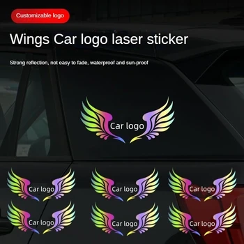 Auto nálepky Krídlo logo farebné laserové auto, reflexné nálepky Zadný kryt tela poškriabaniu nálepky, Auto diely