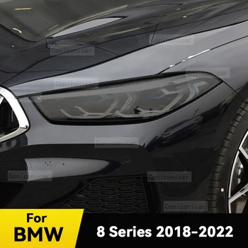 Auto Svetlomety Ochranný Film Predných Svetlometov Kryt Údené Black TPU Film Nálepka Pre BMW 8 Séria G14 G15 g16, ansel 2018-2022