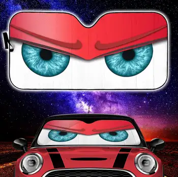 Červená Zábavnej Angry Cartoon Oči Auto Auto Slnko Odtiene Čelné Sklo Príslušenstvo Dekor Darček
