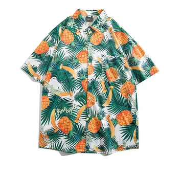 Pánske Letné Havajské 3D Vytlačené Kvetinový Tričko Rastlín Vzor Krátky Rukáv Tropic Bežné Ulici Dovolenku Prímorské Dovolenky Oblečenie