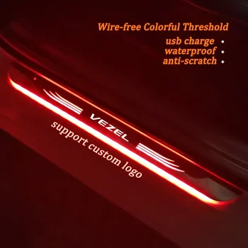 Prispôsobený Dynamické Farebné LED Vitajte Pedál Dvere, Parapetné Cesta Svetla Auto Šúchať Doska Pedál Treshold Pre Honda Vezel 2014-2023