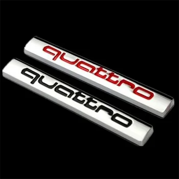 Auto 3D Univerzálny prehliadač Chrome Auto Samolepky Znak Obtlačky Pre Audi Quattro 3 A5 A8 A4L A6L Q5 Q7 Q3 Štyri-pohon kolesa logo