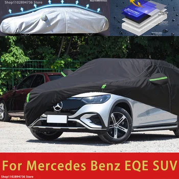 Pre Mercedes Benz EQE SUV Vonkajšie Ochrany Full Auto Pokrytie Pokrýva Slnečník Vodotesný, Prachotesný Čierne Auto Kryt
