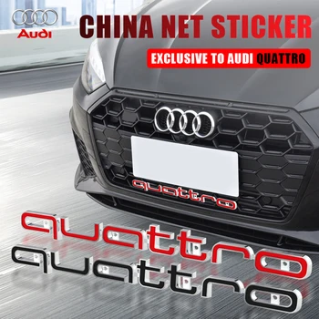 3D ABS Quattro Odznak Auto Prednej Mriežky Znak Auto Hlavu Kapucňu, Dekorácie, Doplnky pre Audi S A3 A4 B8 8P 8V B6 A5 A6 A7 O5 B9 R