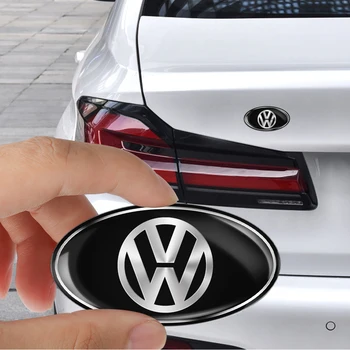 3D Oválny Znak Elipsy Logo Odznak Odtlačkový Dekoratívne Samolepky kryt Pre Volkswagen VW POLO CC Golf Passat Touran Jetta MK7 MK5