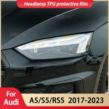 Pre AUDI A5/S5 2017-2024 Auto Svetlometu Transparentné TPU Ochranný Kryt Film Predné Svetlo Odtieň Zmeniť Farbu Nálepky Príslušenstvo
