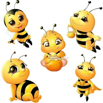 Roztomilý Bee Cartoon Hmyzu Auto Nálepky na Auto Telo Okna Dverí batožinového priestoru Moto Nádrž, Kryt Poškriabaniu Vodotesné Dekorácie 자동차용품 신기한것