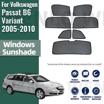 Pre Volkswagen VW Passat B6 Vozeň Variant 2005-2010 Magnetické Auto Slnečník Predné Sklo Opony Zadné Bočné Okná Slnko Odtiene