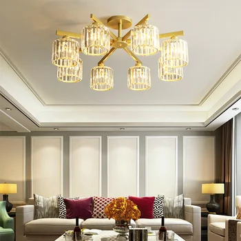 Európsky Štýl Obývacej Izby, Spálne, Lampa Hotel American Iron Luxusné Stropné Svietidlo Crystal