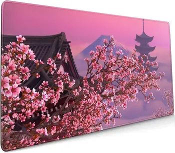 Japonská Sakura Kvet Rozšírené Podložka Pod Myš 35.4x15.7 Palcový XXL Ružová Cherry Blossom protišmykovým Gumovým Base Veľké Mousepad