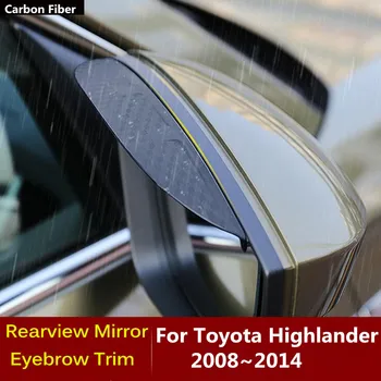 Pre Toyota Highlander 2008 2009 2010 2011 2012 2013 2014 Uhlíka Zadnej Strane Zrkadla Clonu Cover Stick Výbava Štít Obočie Dážď