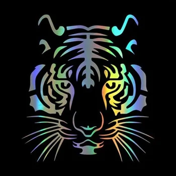 14x15cm Laserová Hlava Tigra Nálepky Módne Auto Orgán tvarovania účesu Odtlačkový Farebné Zadné Sklo Nálepky Dekorácie, Nálepky