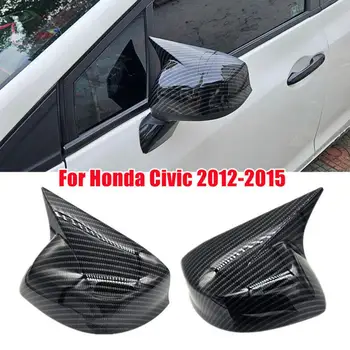 Auto Spätné Bočné Zrkadlo Pokrytie Krídlo Spp Nálepka Pre Honda Civic 9. 2012-2015 Zozadu Prípade Výbava Uhlíkových Vlákien Čierna