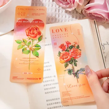 5 Ks/set Rose Pulzujúca Série Záložku PVC Čítania Knihy Mark Romantické Kvetinové Stranu Knihy Značku písacích potrieb Dodávky