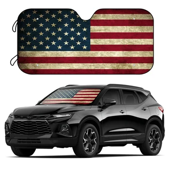 4 bez Prísavky Zahrnuté: Americká Vlajka Vlasteneckej Auto Slnečník čelné Sklo na Ochranu proti UV žiareniu