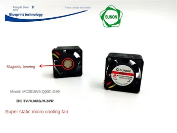 Zbrusu Nový & Pôvodné MC20100V3-Q04C-GA9 Miniatúrne 2010 2cm Magnetické Plávajúce Rýchlosť Merania 5V Stlmiť Chladiaci Ventilátor
