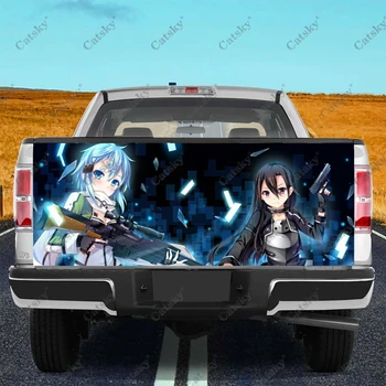 Sword Art Online Anime Modré Auto Chvost batožinového priestoru Chrániť Nálepky Odtlačkový Auta, Kapota Automobilu Dekorácie-Nálepky na SUV Off-road Pickup
