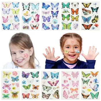 Nálepky Narodeniny Falošné Tetovanie Motýľ Dočasné Tatoos Roztomilý Vzor Vodotesný Pre Deti|Chlapci, Dievčatá|Deti Batoľa Teens