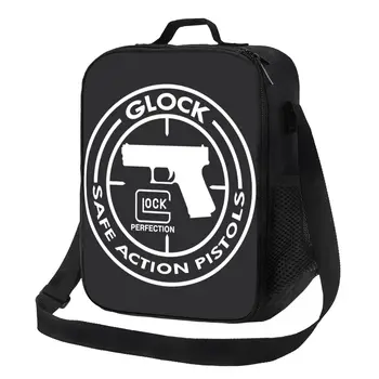 Glock Izolované Obed Tašky pre Ženy USA Pištoľ Pištoľ Logo Resuable Tepelnej Chladnejšie Jedlo Obed Box Outdoor Camping Cestovanie