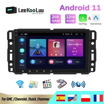 LeeKooLuu 2 Din Autoradio Android 11 autorádia pre GMC /Chevrolet /Buick /Hummer GPS Multimediálny Prehrávač WiFi Bezdrôtové Carplay