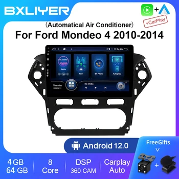 Pre Ford Mondeo 4 mk4 2010-2014 4+64GB Carplay Android 12 Auto Rádio Stereo Multimediálne Video Prehrávač, GPS Navigáciu, Vedúci Jednotky