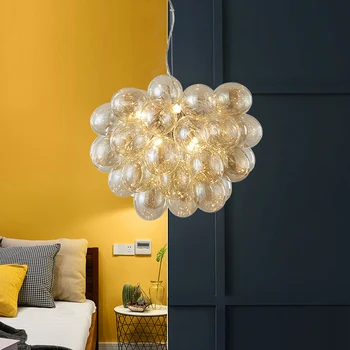Moderné Sklenené Gule Závesné Lampy na Strop Kreatívne Farby Luster Loft Obývacia Izba Prívesok Svetlo Izba Dekor LED Lesk