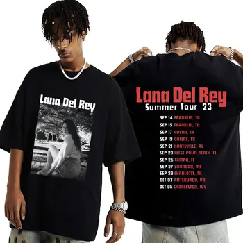 Speváčka Lana Del Rey 2023 Tour T-shirt Mužov a Žien Harajuku Hip Hop Štýl Tričko Fashion Estetické Oblečenie Tričká Streetwear