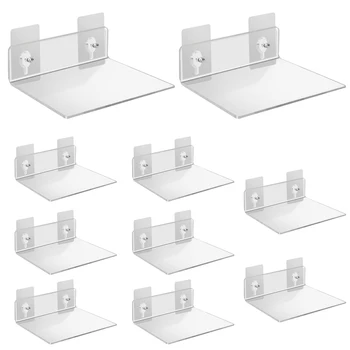 Transparentné akrylátové úložný stojan 10pcs jednoduchá inštalácia s non označenie páskou dizajn pre osvetu rôzne drobné predmety