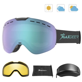 Magnetické Lyžiarske Okuliare so Rýchlu Zmenu Objektív 100% UV400 Ochrana, Anti-fog Snowboard Okuliare pre Mužov, Ženy, Sneh, Lyžovanie Okuliare