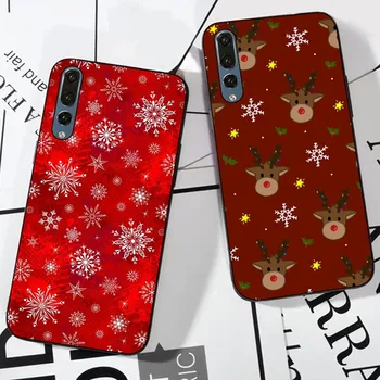 Roztomilý Nový Rok Darčeky Snehu Elk Veselé Vianoce Telefón puzdro Na Huawei P 8 9 10 20 30 40 50 Pro Lite Psmart Česť 10 lite 70