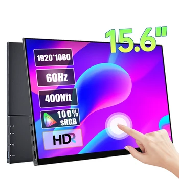 15.6 Palce 1080p Dotykový Displej IPS A+ Prenosný Monitor S Kovovým plášťom USB-C, HDMI, Display Na Telefón, PC, Notebook, Xbox PS4/5 Prepínač