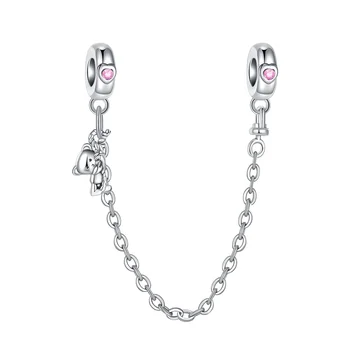925 sterling silver láska medveď boutique bezpečnosti reťazca charms fit pôvodné Pandora náramok kúzlo perličiek náhrdelník Diy ženské šperky